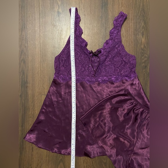 Women’s Cinema Etoile Purple Satin & Lace Sleepwear Set M - Picture 3 of 12